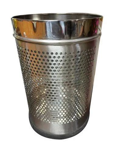 Open Top Silver Stainless Steel Dustbin Capacity Litre At Rs In