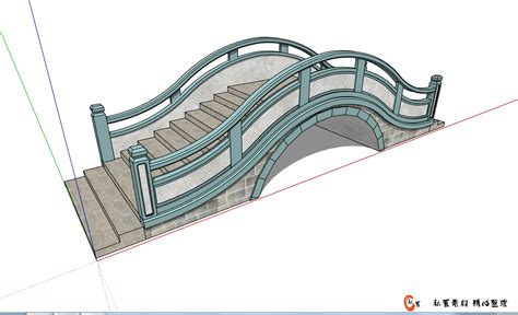 小型景区通行石拱桥su模型桥梁土木在线