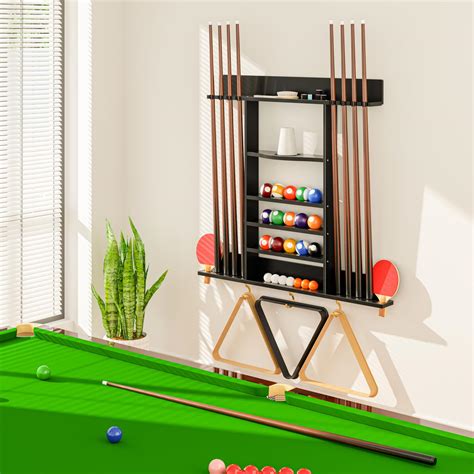 Amazon HSSZXFR Pool Cue Rack 8 Pool Stick Holder Wall Mount 2 In 1