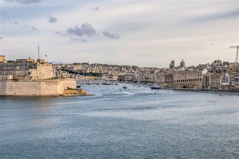 Senglea Waterfront in the Grand Harbour, Malta Stock Photo - Image of ...