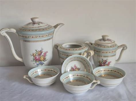 Service En Porcelaine Th I Re Tasses Motifs Fleurs Porcelaine De