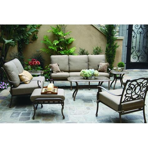 Darlee Florence 7 Piece Cast Aluminum Patio Conversation Seating Set