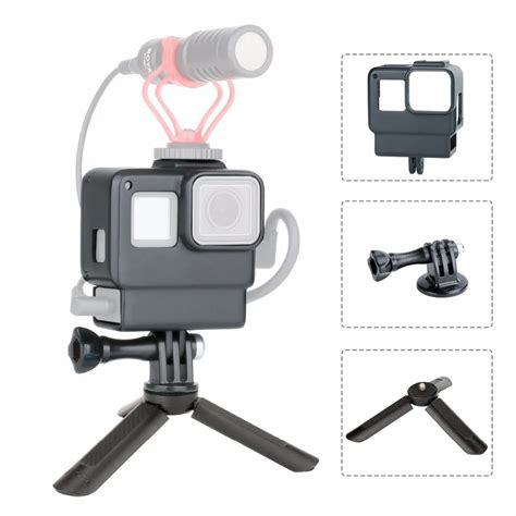 Ulanzi V GoPro Vlogging Housing Frame Case Cover W Tripod Hot Shoe Mount For GoPro Hero