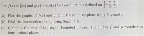 Solved Let Fx∣2x∣ And Gxcosx Be Two Functions