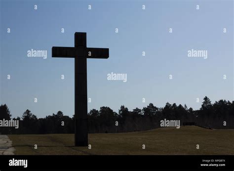 Stockholm Sweden 14 Febrary 2018 The Massive Granite Cross At The