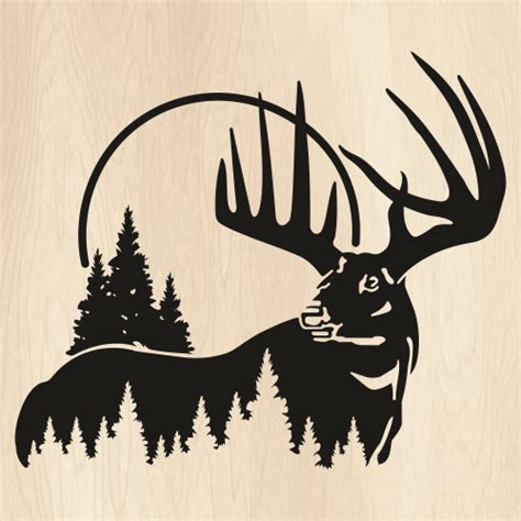 Deer Svg Deer In Forest Png Deer Head Vector File Png Svg Cdr