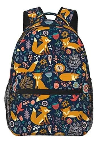 Qwalnely Cute Fox Pattern Backpack Mochila Impermeable Para Cuotas