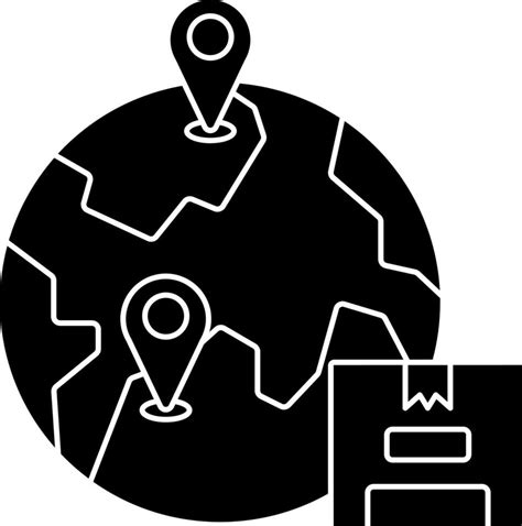 Global Parcel Tracking Icon In Black And White Color 24251509 Vector