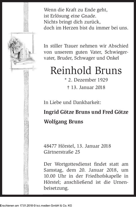 Ivz Trauer Reinhold Bruns