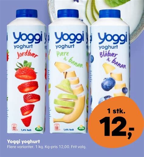 Yoggi yoghurt blåbær banan tilbud hos SuperBrugsen