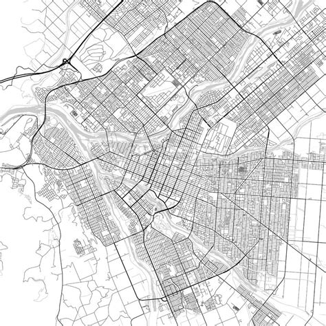 旭川市 Asahikawa, City Map, Light - HEBSTREITS Sketches | Asahikawa, City ...