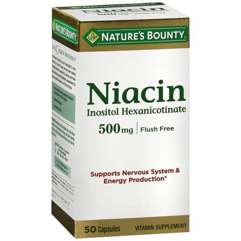 Natures Bounty Niacin 500 Mg Capsules Flush Free 50 Cp Medcare