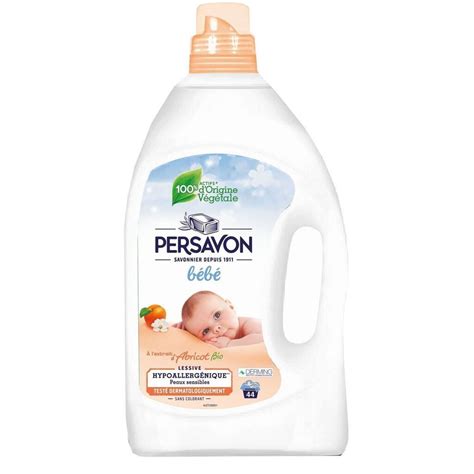 Promo Lessive liquide bébé au lait d abricot bio persavon chez Auchan