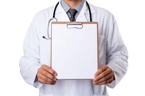 Premium Ai Image Doctor Holding A Clipboard With Blank White Paper