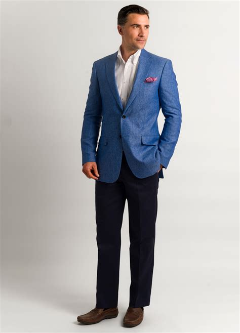 Tailored Blue Linen Jacket Roderick Charles