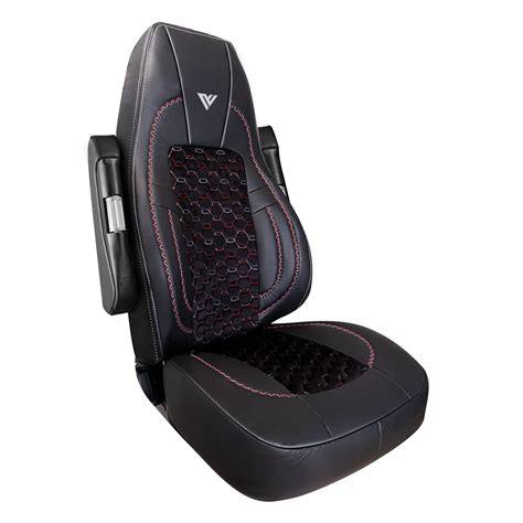 Volvo 2019 & Newer Faux Leather Semi Truck Seat Cover – Black / Red - V ...