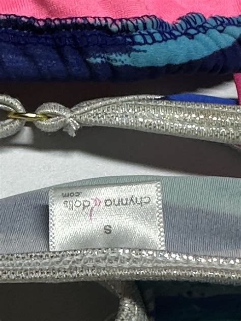 Chynna Dolls Micro String Bikini Piece Top Sz M Scrunch Bottom S