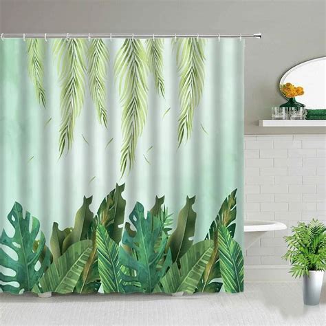 Palm Tree Forest Shower Curtains Tropical Plant Rainforest Landscape