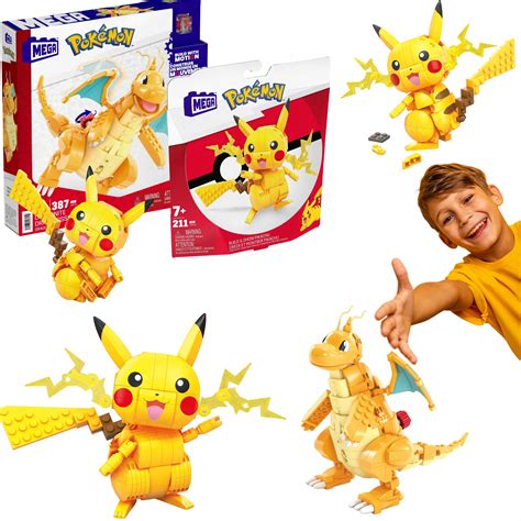 ZESTAW KLOCKÓW POKEMON DRAGONITE PIKACHU MEGA RUCHOMY SMOK 3w1 GRATIS