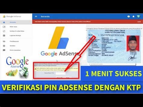 Cara Verifikasi Pin Google Adsense Dengan Ktp Youtube