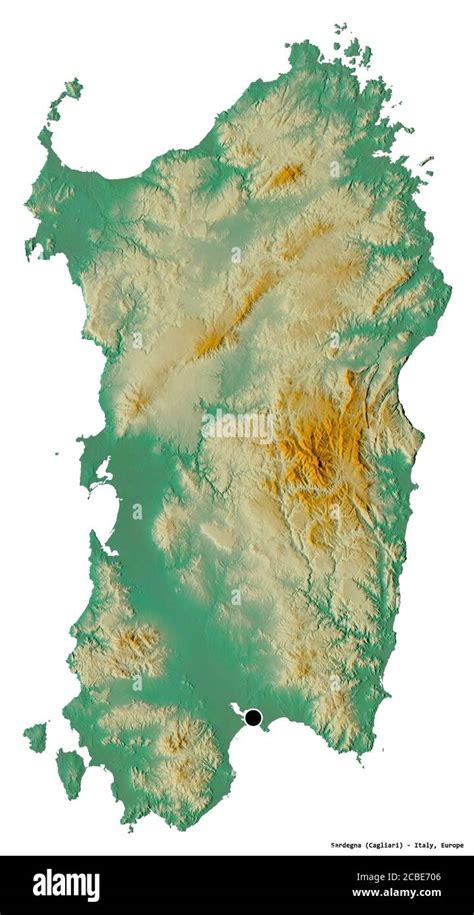 Forma Della Sardegna Regione Autonoma D Italia Con La Sua Capitale