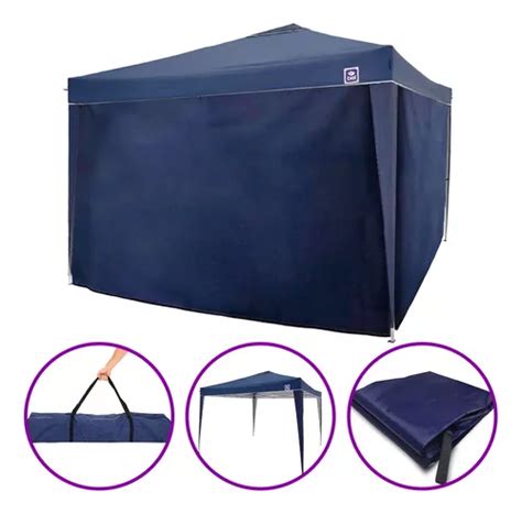 Tenda Gazebo X Sanfonada Azul Bolsa E Paredes Laterais