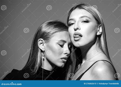 Lesbians Lgbt Couple Two Fashion Beauty Model In Vogue Style Beautiful Pretty Woman Perfect