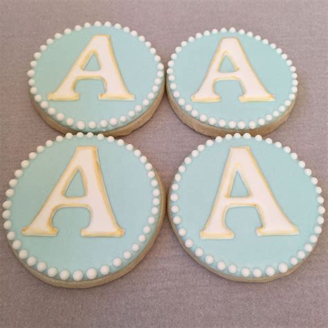 Monogrammed Gold Accent Cookies