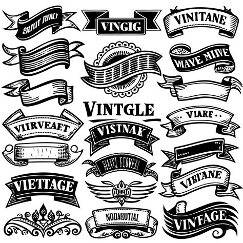 Set Of Vintage Ribbons Vector Premium Ai Generated Vector