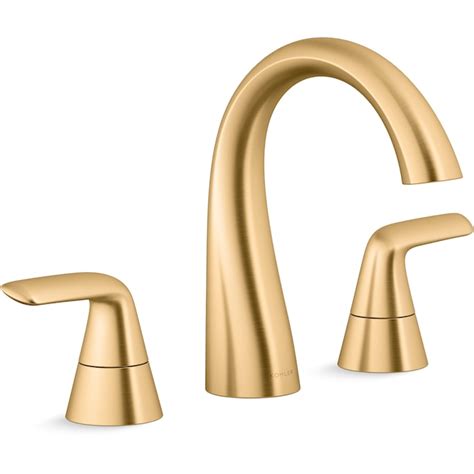 Kohler Avail Vibrant Moderne Brushed Brass 2 Handle Widespread Watersense Bathroom Sink Faucet