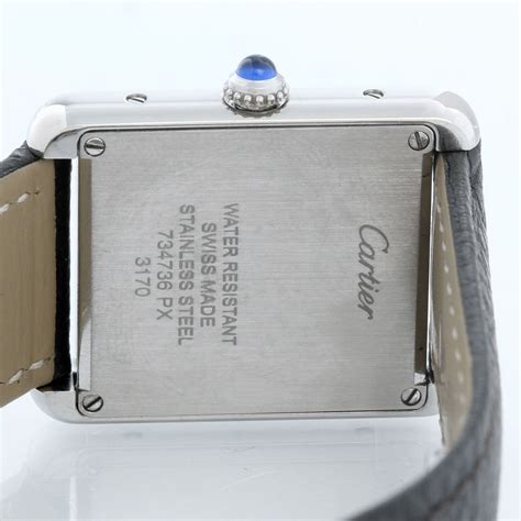 Cartier Tank Solo Piano Dial Stainless Steel Watch