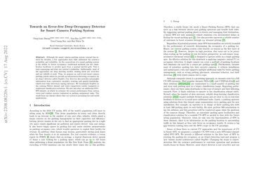 Towards An Error Free Deep Occupancy Detector For Smart Camera Parking