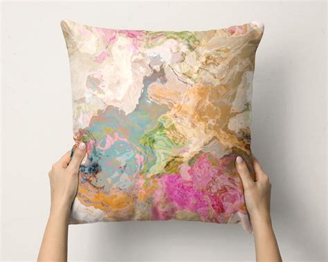 Decorative Pillow Cover With Abstract Art 16x16 And 18x18 In Etsy