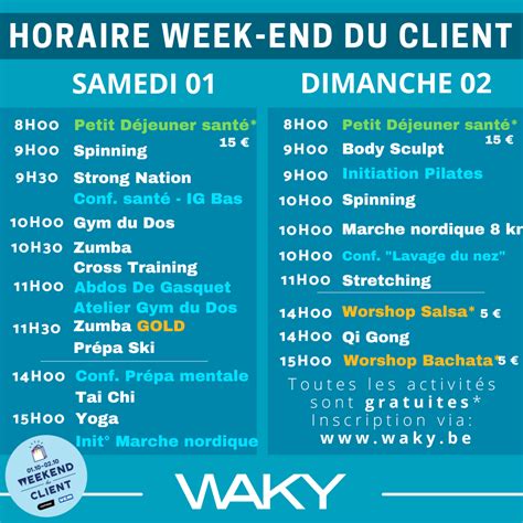 PLANNING WEEK END DU CLIENT