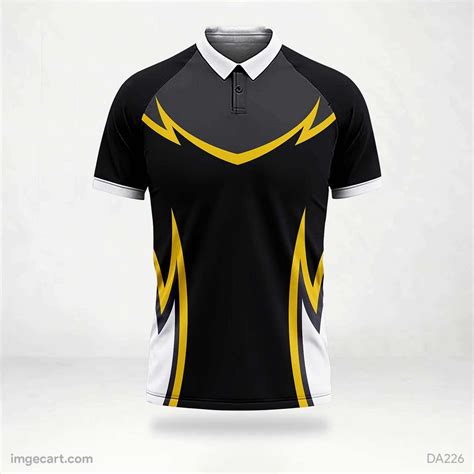 Cricket Jersey Design Black With Yellow And White Effect Imgecart