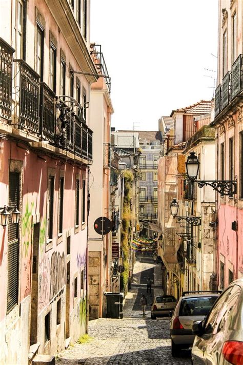 Old Colorful Houses and Streets of Lisbon Editorial Photography - Image ...