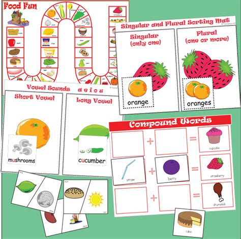 This Pack Contains Food Themed Literacy Games Activities Worksheets And Graphic Organizers To