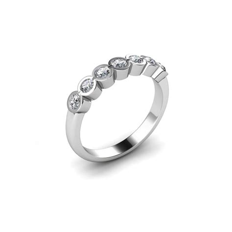 Bezel setting 7 diamond ring - shop seven diamonds rings in dubai