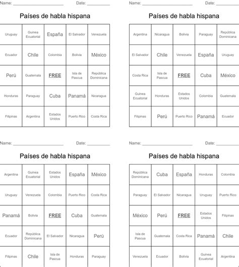 21 Países Hispanohablantes Word Search WordMint