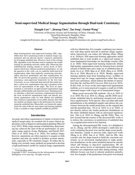 Pdf Semi Supervised Medical Image Segmentation Through Dual Task Consistency