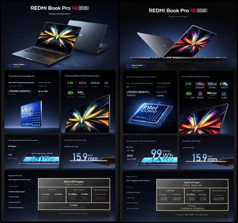 Xiaomi обновила ноутбуки Redmi Book Pro 14 и Pro 16 процессорами Intel ...