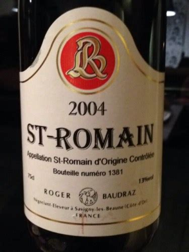 Roger Baudraz St Romain Vivino US