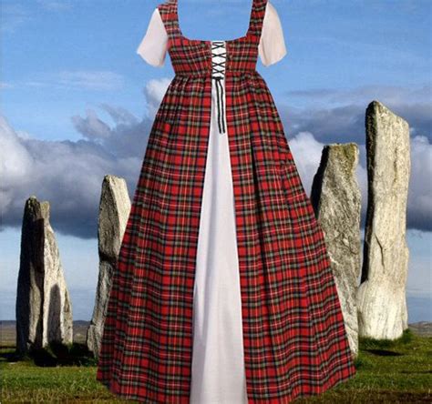 Renaissance Gown Medieval Costume Scot Clan Tartan Custom Etsy