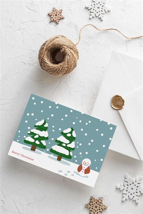 Snowman Christmas Printable Card - Digital Download