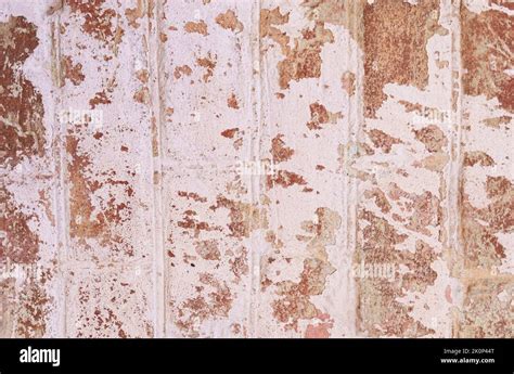 Textura De Fondo De Una Pared De Ladrillo Con Pintura Blanca Vieja Que