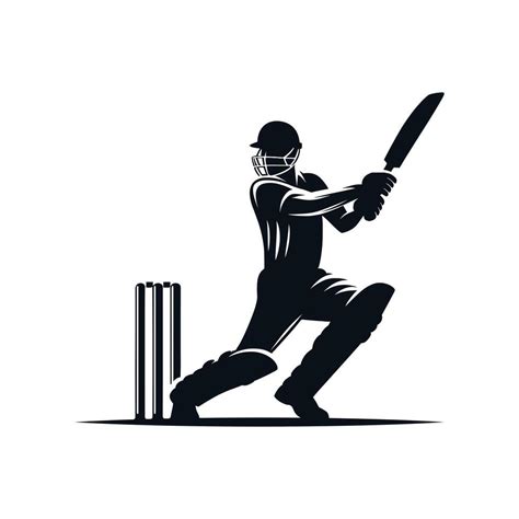 Cricket Player Logo Playing Short Concept Vector Art At Vecteezy