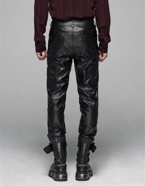 Pantalon Dark Gothic Homme En Simili Cuir Noir Punk Rave Wk