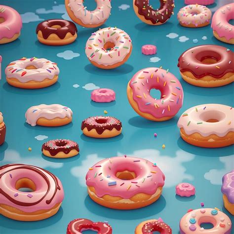 Premium Photo Floating Melted Doughnut Cartoon Vector Icon Illustration Food Object Icon