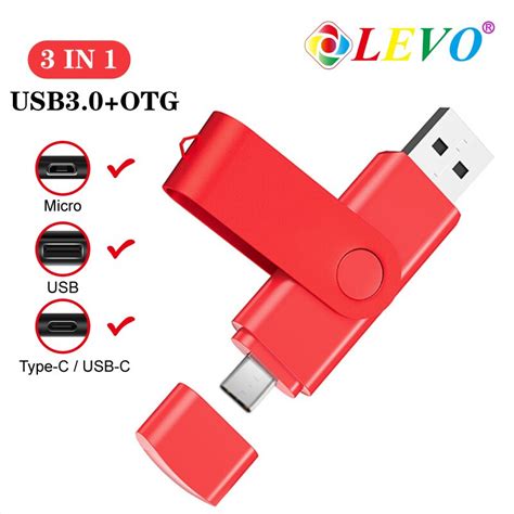 Unidad Flash USB OTG 3 En 1 Pendrive USB 3 0 Micro USB Tipo C 256GB