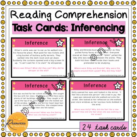inferencing cards english unit making inferences teacher resources